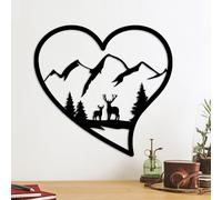 Wallity, Mother And Son 3, Accessoire mural décoratif en métal, noir, 100 % METAL, 51 x 54 cm