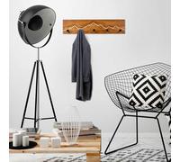 Wallity, Mountain 2, crochet mural en bois, noyer, 50 % BOIS / 50 % MÉTAL, 60 x 5 x 14 cm