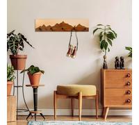 Wallity, Mountain 4, crochet mural en bois, noyer, 50 % BOIS / 50 % MÉTAL, 60 x 5 x 14 cm