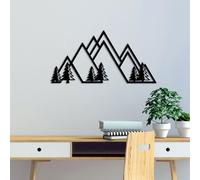 Wallity, Mountain - v1, Accessoire mural décoratif en métal, 100 % METAL, noir, 70 x 35 cm