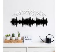 Wallity, Nature And Mountain - 16, Accessoire mural décoratif en métal, 100 % METAL, noir, 62 x 14 cm