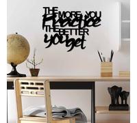 Wallity, Practice Better, Accessoire mural décoratif en métal, noir, 100 % METAL, 50 x 38 cm