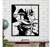Wallity, Pun On A Happy Face, Accessoire mural décoratif en métal, noir, 100 % METAL, 56 x 48 cm