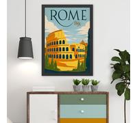 Wallity, Rome 2 (40 x 55), Peinture décorative encadrée en MDF, 100 % MDF, multicolore, 40 x 55 cm