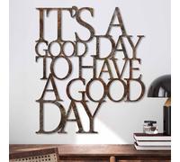 Wallity, Rusty Have a Good Day, accessoire mural décoratif en métal, antiquité, CORPS METALLIQUE, 70 x 61 cm