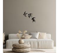 Wallity, Swallows- SKL2360, Noir, Autres décorations pour la maison, 21 x 27 cm, 100% métal (épaisseur : 1 mm)