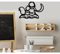 Wallity, The Little Prince 1, Accessoire mural décoratif en métal, noir, 100 % METAL, 63 x 43 cm