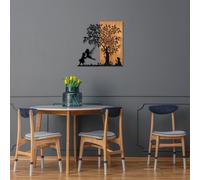 Wallity, The Tree And The Shaking Children, décoration murale, noyer, métal, 58 x 59 cm