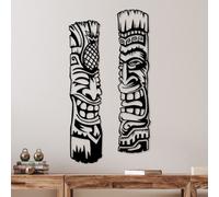 Wallity, Tiki, accessoire mural décoratif en métal, noir, 100 % METAL, 20 x 84 cm