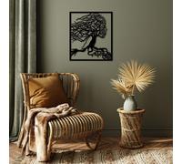 Wallity, Tree- SKL2327, Noir, Autre décoration intérieure, 50 x 58 cm, 100% métal (épaisseur : 1