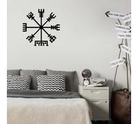 Wallity, Vegvisir, décoration murale, noir, métal, 60 x 60 cm