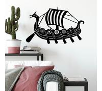 Wallity, Viking- SKL2581, Noir, Autres décorations pour la maison, 70 x 45 cm, 100% métal (épaisseur : 1