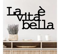 Wallity, Vita E Bella 1, Accessoire mural décoratif en métal, noir, 100 % METAL, 60 x 30 cm