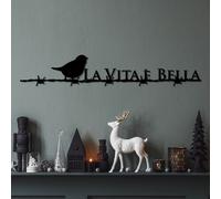Wallity, Vita E Bella 4, accessoire mural décoratif en métal, noir, 100 % METAL, 86 x 15 cm