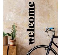 Hanah Home Accessoire mural décoratif élégant en métal noir, 18 x 98 cm, 100% métal, épaisseur 1,5 mm, montage mural facile, parfait pour la décoration d'intérieur moderne