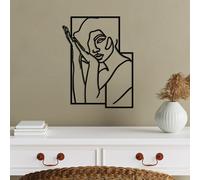 Wallity, Woman 2 - M, Accessoire mural décoratif en métal, 100 % METAL, noir, 50 x 38 cm