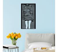 Wallity, Woman Dress, accessoire mural décoratif en métal, 100 % METAL, noir, 39 x 56 cm