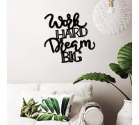 Wallity, Work Hard Dream Big 1, Accessoire mural décoratif en métal, noir, 100 % METAL, 53 x 52 cm