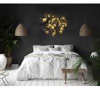 Wallity, World- BSG1137, Noir, Autres décorations pour la maison, 65 x 95 cm, 100% métal (épaisseur : 2 mm)