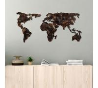 Wallity, World Map 25, accessoire mural décoratif en métal, multicolore, 100 % METAL, 127 x 1,5 x 60 cm