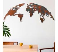 Wallity, World Map Medium - 2, Accessoire mural décoratif en métal, 100 % METAL, multicolore, 150 x 59 cm