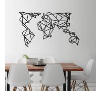 Wallity, World Map Metal Decor 4 - Black, Décoration murale, noir, métal, 140 x 80 cm