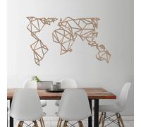 Wallity, World Map Metal Decor 4 - Copper, décoration murale, cuivre, métal, 140 x 80 cm