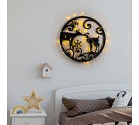 Wallity, XMASBLACK - 029, sculpture murale, noir, 100 % METAL, 60 x 60 cm