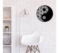 Wallity, Yin & Yang, Accessoire mural décoratif en métal, 100 % METAL, noir, 70 x 70 cm