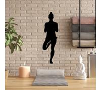 Wallity, Yoga 2, accessoire mural décoratif en métal, noir, 100 % METAL, 18 x 60 cm