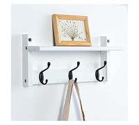 Wallmounted Coat Rack with Shelf 3Hook Key Holder in Alloy Entryway Organizer for Living Room Cuisine Salle de Bain Solution de Stockage WhiteStylish