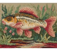 Wallphantom animal Kit Tapis Point Noué à Faire,Un poisson qui nage,Tapis Noué à Nouer Soi-Même Kits pour Adultes Débutants - Latch Hook Kit de Tapisserie,80x115cm