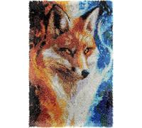 Wallphantom animal Latch Hook Rug Kits for Adults Kids Beginners,renard mignon,Printed Crochet Non-Slip Mat,Rug Crochet Yarn Kit for Home Sofa Decoration,55x75cm
