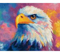 Wallphantom Animal Oiseau Latch Hook Rug Kits for Adults Kids Beginners,Pygargue à tête blanche coloré,Printed Crochet Non-Slip Mat,Rug Crochet Yarn Kit for Home Sofa Decoration,60x90cm