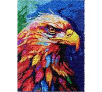 Wallphantom Animal Oiseau Latch Hook Rug Kits for Adults Kids Beginners,Pygargue à tête blanche,Printed Crochet Non-Slip Mat,Rug Crochet Yarn Kit for Home Sofa Decoration,80x160cm