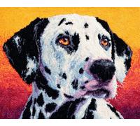 Wallphantom Chien animal Latch Hook Kit de tapis,chien dalmatien,DIY au crochet pour adultes et enfants débutants,pré-imprimé toile fil tapis kit crochets,80x115cm
