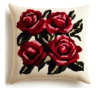 Wallphantom Coussin à Broder au Point de Croix,Rose Noire