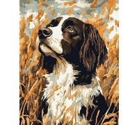 Wallphantom épagneul springer Canevas Broderie Point de Croix Kit,chien,Broderie Point de Croix Imprimé adulte,11CT Cross Stitch Loisirs Créatifs Set,40x50cm