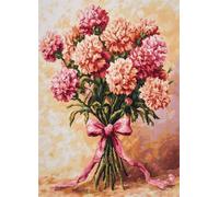 Wallphantom Kit Crochet Debutant Complet,Un bouquet d'œillets colorés,Diy Craft Latch Hook Rug De Broderie,Latch Hook Tapis Pour Adultes,Craft Kits Décoration,52x38cm