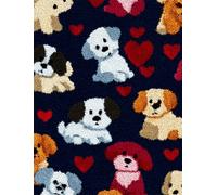 Wallphantom Kit de crochet à loquet,chiot animal de dessin animé,Motif de tapis imprimé Pour enfants et adultes,Cadeau pour la famille,les amis - Travaux d'aiguille,55x75cm