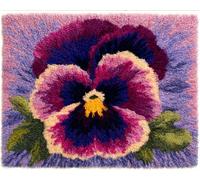 Wallphantom Kit de fabrication de tapis pour adultes,Belles pensées,DIY Craft Latch Hook Rug Kit,Cushion Knitting Patterns Printed Decorations Home Gift,60x90cm