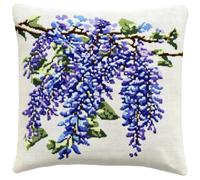 Wallphantom Kit de housse de coussin au point de croix,glycine