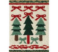 Wallphantom Kit de tapis 3D Latch Hook,arbre de Noël,Kit de bricolage Tapis au crochet Pour débutants,Tapis en maille imprimée,Décoration d'intérieur Cadeau,90x120cm