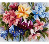 Wallphantom Kit de Tapis à Crochet à Nouer Bricolage,Fleurs dans un vase,Kit de Fabrication de Tapis pour Adultes Enfants,Point de Croix Décoration de La Maison,80x160cm