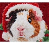 Wallphantom Kit de Tapis à Crochet à Nouer Bricolage,hamster de dessin animé animal de Noël,Kit de Fabrication de Tapis pour Adultes Enfants,Point de Croix Décoration de La Maison,60x90cm