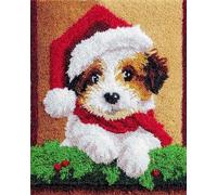Wallphantom Kit de Tapis de Crochet à Point,Chiot de Noël
