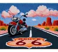 Wallphantom Kit de Tapis de Crochet à Point,Des motos sur la route