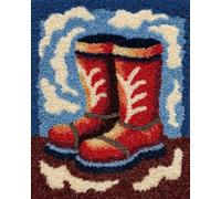 Wallphantom Kit de Tapis de Crochet à Point Noué,Bottes de cowboy