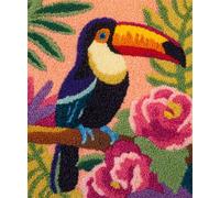 Wallphantom Kit de Tapis de Crochet à Point Noué,Pic sur une branche,Coussin au Crochets à Loquet Bricolage,Modèle de couleur pré-imprimé,artisanat créatif Cadeaux,55x75cm