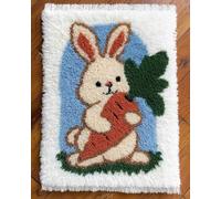 Wallphantom Kit de Tapis de Crochet à Point Noué Set,Lapin et carotte